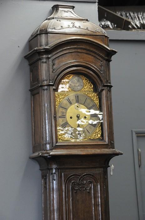 George III oak tall case clock