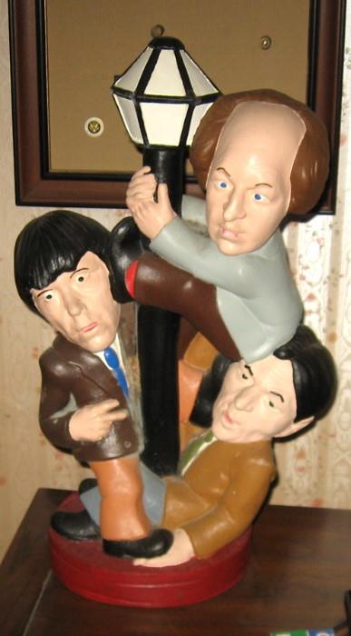 3-Stooges ceramic décor, hand painted approx. 15"T