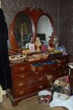 long dresser with many accessories