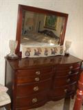 6 drawer bow front dresser