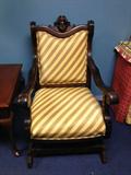 Cherub head platform rocker with stain resistant sateen fabric