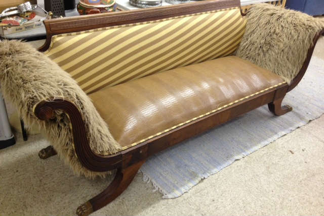 leather settee