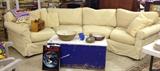 Arhaus sectional slipcovered sofa