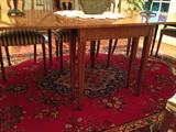 rug not for sale - detail of Baker table