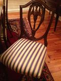 Italian hand stained dining chair with silk fabric