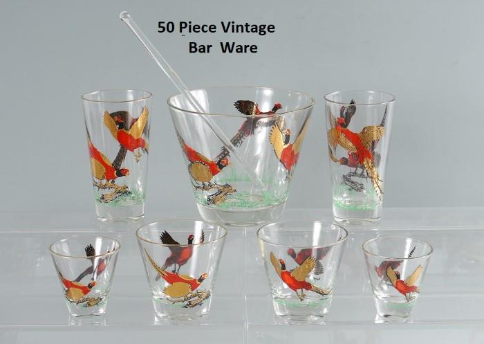 50 Piece Vintage Bar Ware