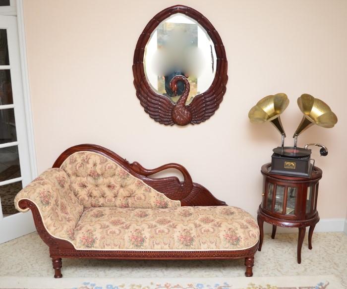 Swan Carved Chaise