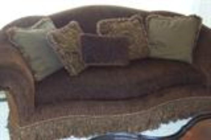 Century Custom Sofa; curved back. Very pretty. Hardly sat in.