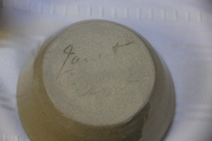 signature on Janet Resnick dishes
