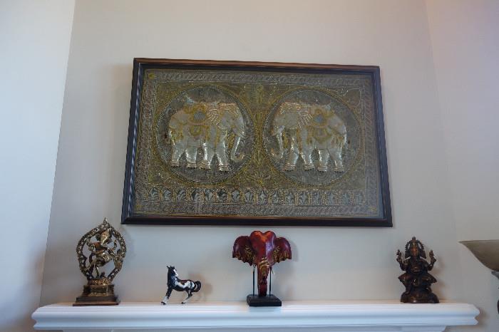 ANTIQUE INDIAN TAPESTRY HAND MADE WITH STERLING SILVER COATED THREADS