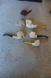 COLLECTION OF HAND CARVED MEERCHAUM PIPES
