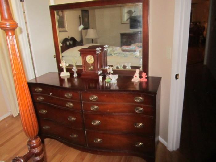 Mahogany dresser and mirror