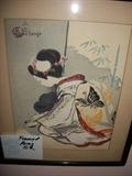 we have five original Asian silk paintings