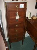 lovely antique French lingerie chest--notice the lady's writing desk to the right
