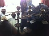 nice pair of Sterling Silver candelabra--does convert to single candle sterling candlesticks