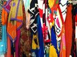 dozens and dozens of silk scarves