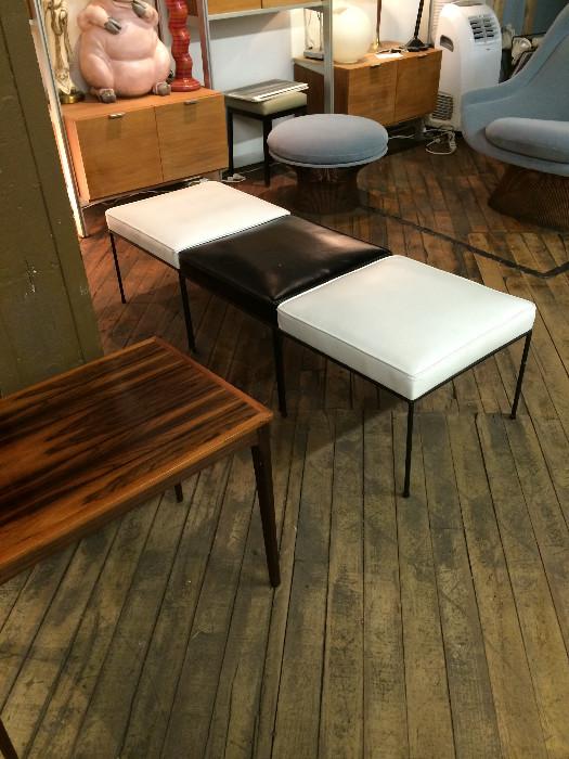 3 Paul McCobb stools   ( Platner, wall unit and rosewood table not for sale)