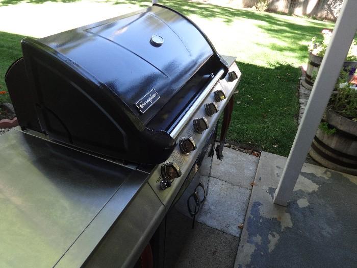 Outside BBQ Grill with side burner. Does it all