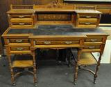 Ornate Victorian Inlaid Desk.