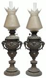 Pr. of Ornate Antique Lamps.