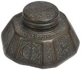 Lg. Signed Tiffany Studios Zodiac Inkwell.