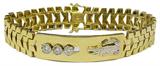 14K Men's Bracelet w/3 .40 Carat Diamonds (Total Weight = 1.20 Carats). Bracelet Measures 8" Long and 1/2" Wide. It weighs 33.6 Total Pennyweight.
