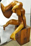 4 1/2' Tall Unusual Wood Sculpture of Bird Creature sgd. Harr (Local Chicago Artist).