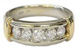 14K Men's 5-Diamond Band (1.1 Cttw. Diamonds).