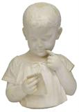 Antq. Alabaster Sculpture - Bust of Boy.