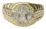 14K Men's Rolex-Style Diamond Ring.