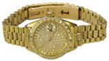 18K Ladies' Rolex-Like Watch, Face Encrusted w/Diamonds, with an 18K Diamond Band (Heavy).