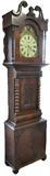 Sgd. J.J. Welsh Antq. Grandfather Clock w/Hand-Painted Face.