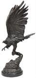 Lg. Bronze Eagle Sculpture on Marble Base.