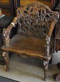 Black Forest Type Chair w/Carved Bears.