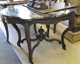 Victorian Marble-Top Parlor Table.
