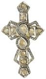 Gold Cross w/Old-Cut Diamonds.