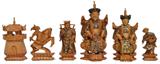 Detail Photo of Several of the Oriental Ivory Chess Set Pieces.