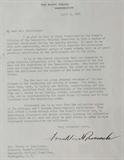 FRANKLIN D. ROOSEVELT AUTOGRAPHED LETTER.
