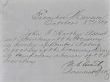 ULYSSES S. GRANT LETTER, AUTOGRAPHED.