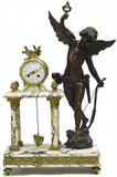 Antique Marble Clock w/Metal Cherub Figure.