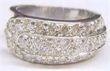 14K White Gold Diamond Ladies' Ring.