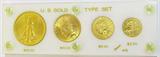 U.S. Gold Type Set w/St. Gauden's $20 Gold Coin.