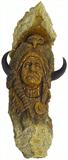 Intricate Wood Carving of Indian Chief.