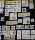 Wide-Angle Photo of Coins.