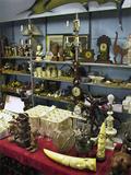 Wide-Angle Photo of Shelf & Table Items.