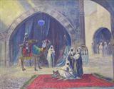 ARAB ORIENTALIST WATERCOLOR SGD. (CIRO) MAZINI. MEASURES 15" X 19".