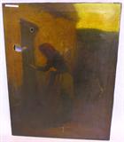 UNFRAMED ANTQ. PAINTING- SGND J.R MURRAY AS/IS. MEASURES 27 1/2" x 21". OIL ON CANVAS.