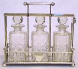 ANTQ. SILVERPLATE & CRYSTAL TANTALUS.