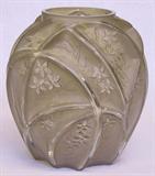 ANTQ. FROSTED GLASS VASE, 11" TALL.