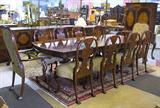 Extremely Fine Inlaid Pawfoot 14 Pc. Dining Room Suite (Overall View).